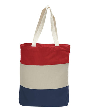 Q-Tees Q125900 - Navy/ Natural/ Red