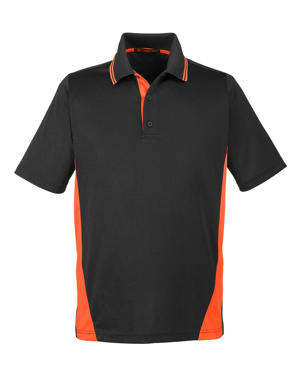 Harriton M386 - Black/ Team Orange