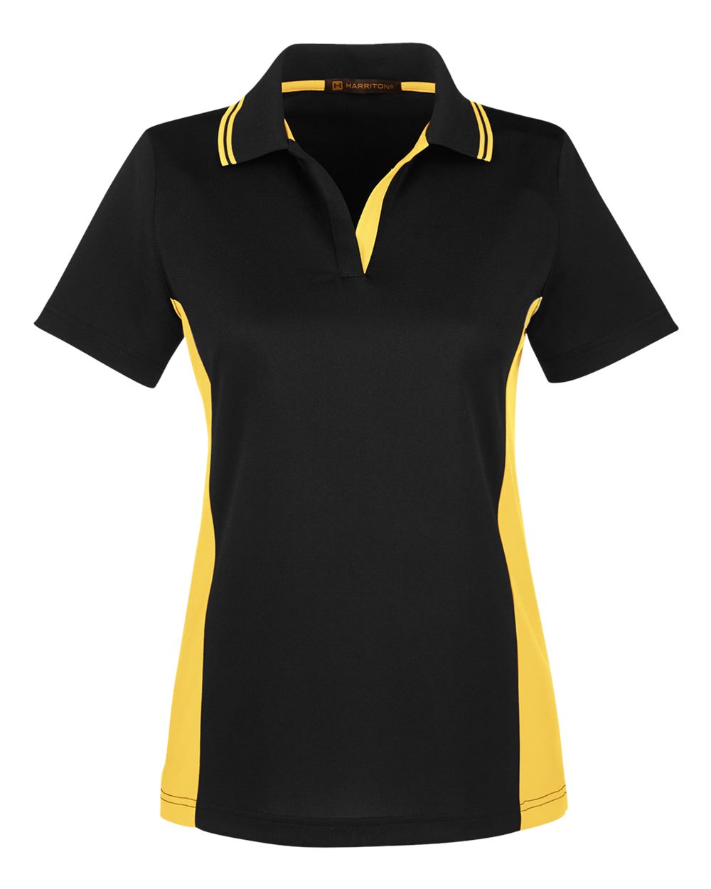 Harriton M386W - Black/ Sunray Yellow
