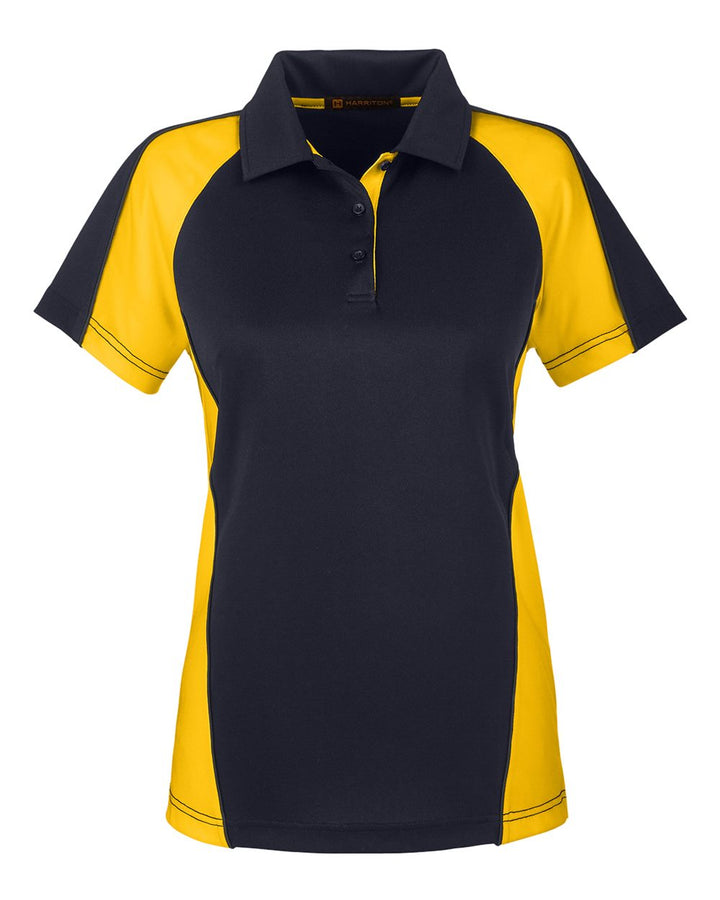 Harriton M385W - Black/ Sunray Yellow/ Dark Charcoal