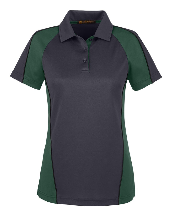 Harriton M385W - Dark Charcoal/ Dark Green/ Black