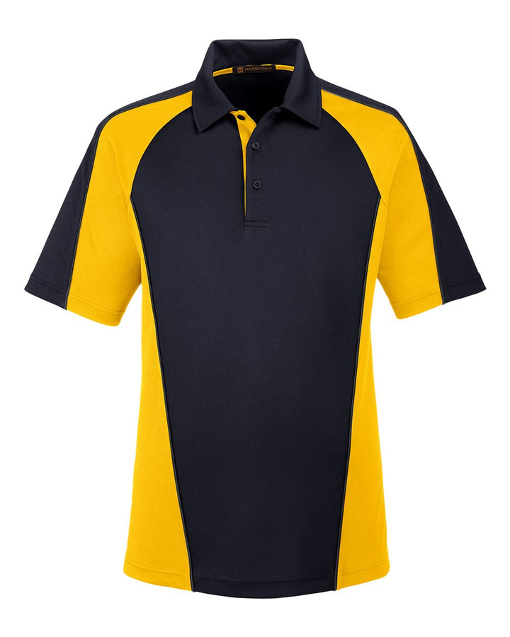 Harriton M385 - Black/ Sunray Yellow/ Dark Charcoal