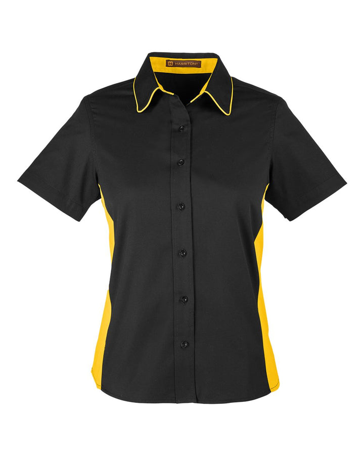 Harriton M586W - Black/ Sunray Yellow