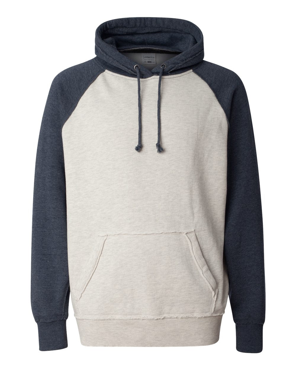 J. America 8885 - Oatmeal Heather/ Vintage Navy Heather