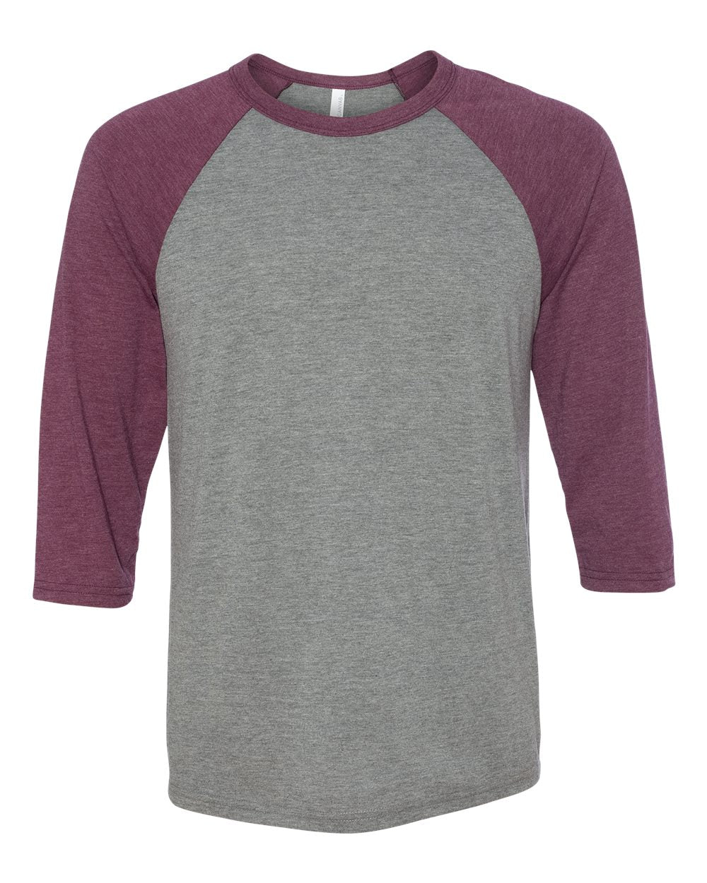 BELLA + CANVAS 3200 - Grey/ Maroon Triblend