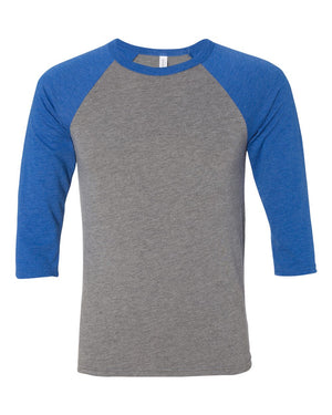BELLA + CANVAS 3200 - Grey/ True Royal Triblend