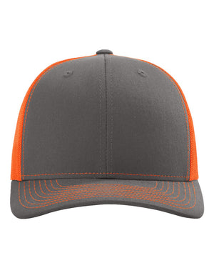 Richardson 112 - Charcoal/ Neon Orange