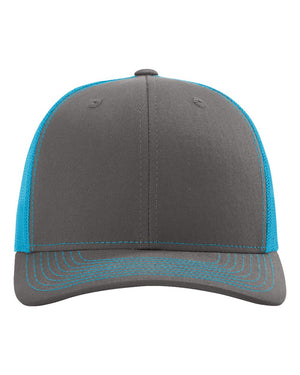 Richardson 112 - Charcoal/ Neon Blue