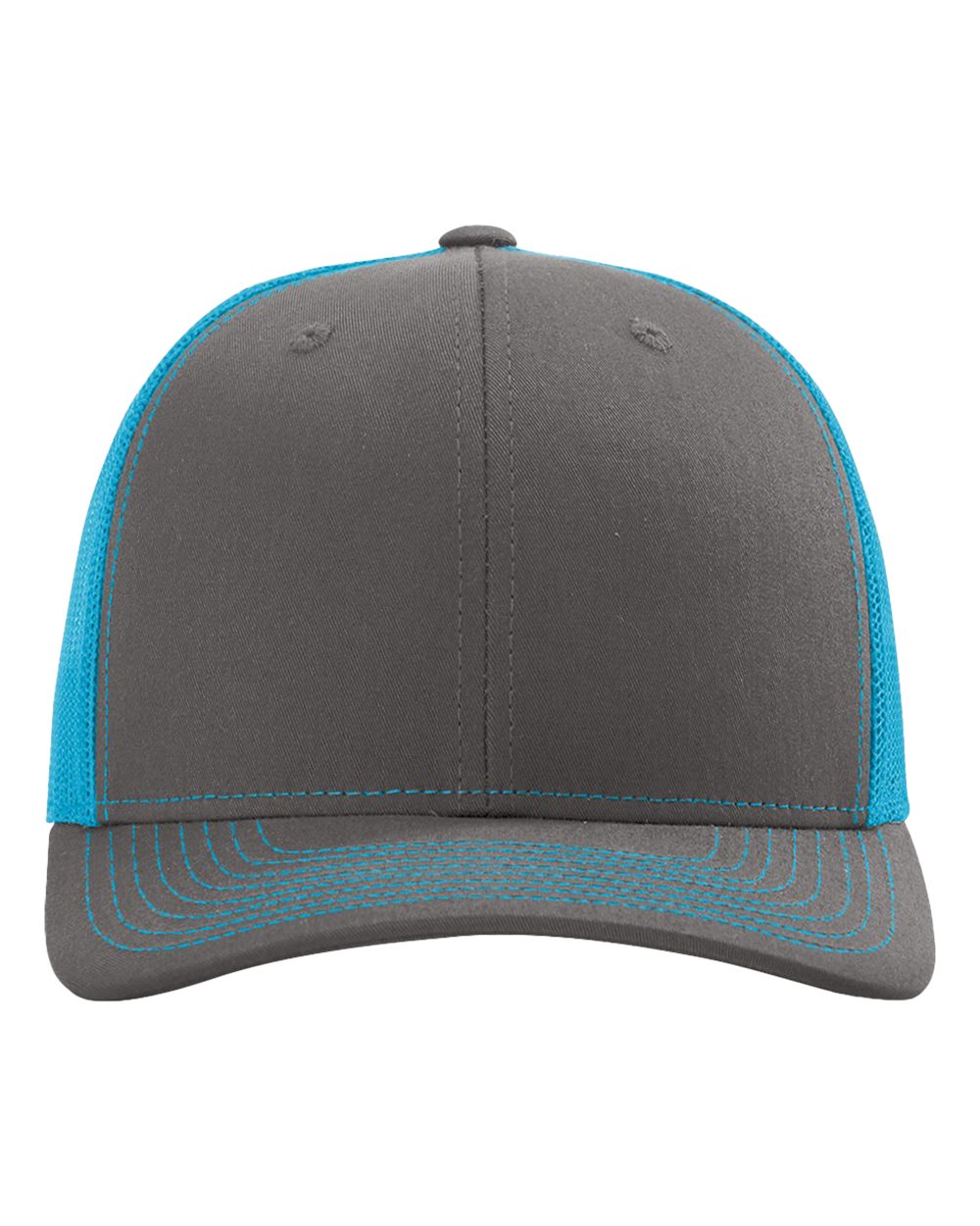 Richardson 112 - Charcoal/ Neon Blue