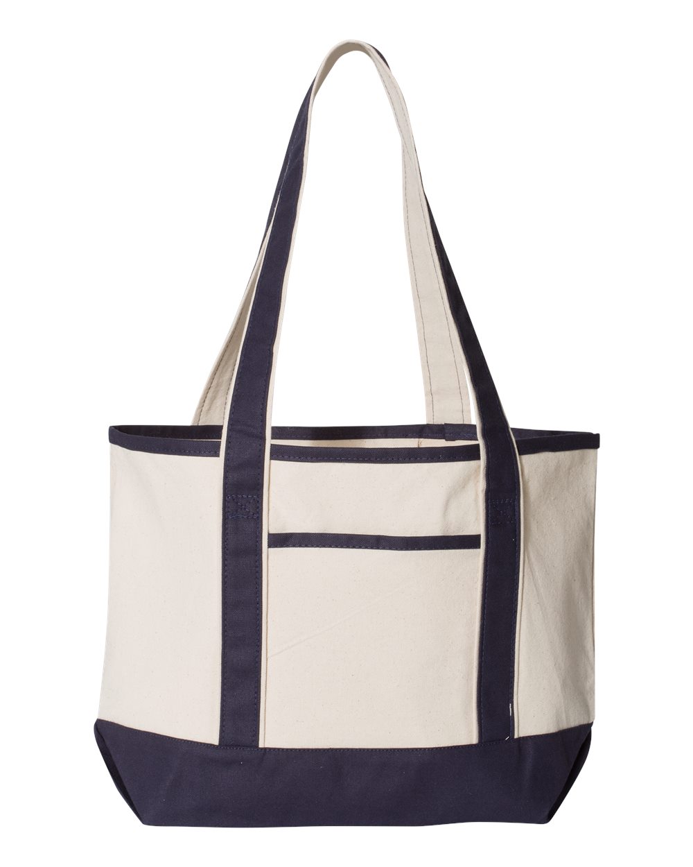 Q-Tees Q125800 - Natural/ Navy