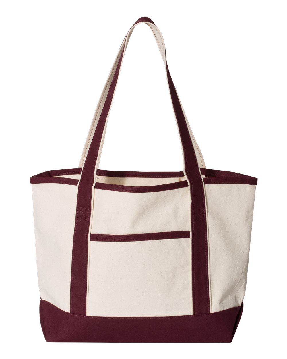 Q-Tees Q125800 - Natural/ Maroon