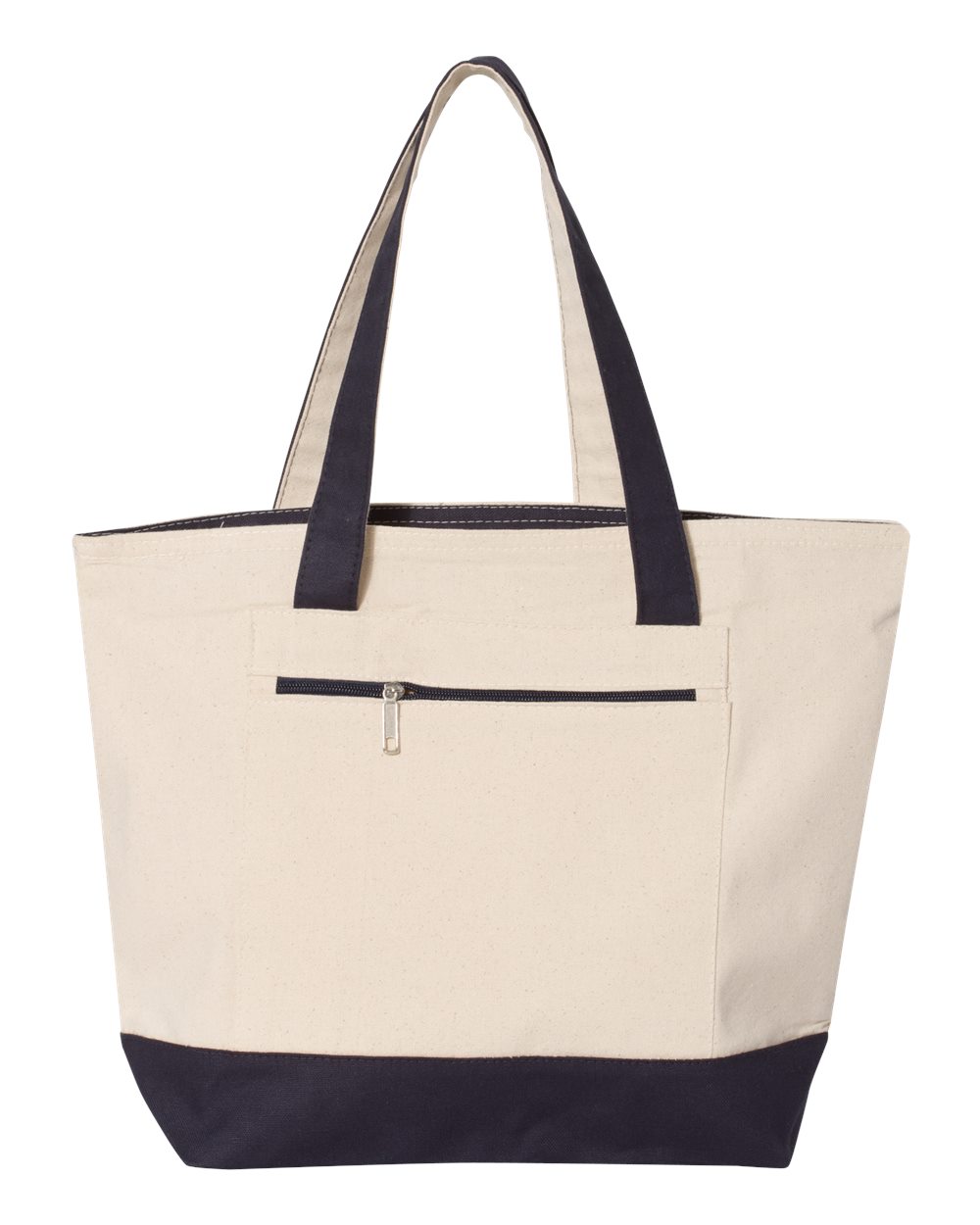 Q-Tees Q1300 - Natural/ Navy