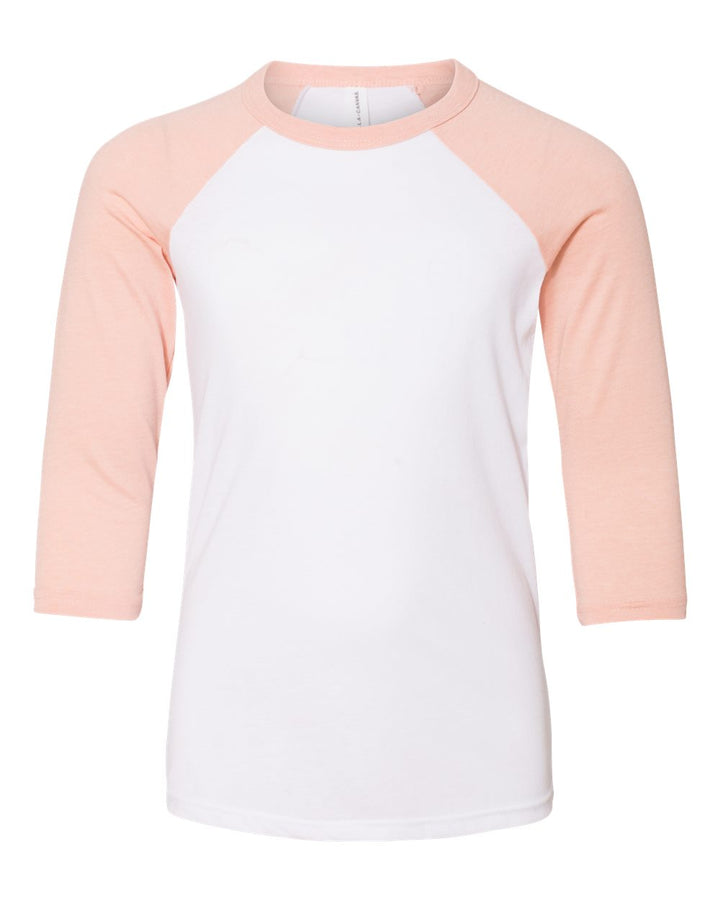 BELLA + CANVAS 3200Y - White/ Heather Peach