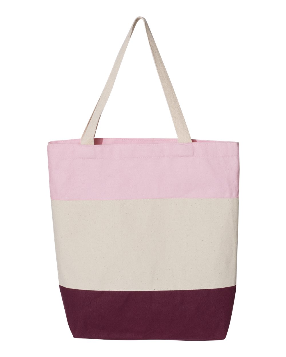 Q-Tees Q125900 - Maroon/ Natural/ Light Pink