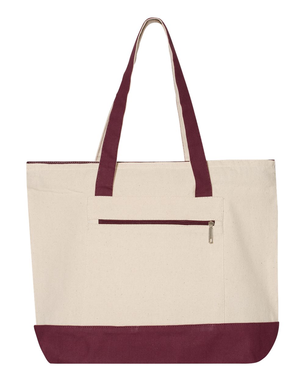 Q-Tees Q1300 - Natural/ Maroon