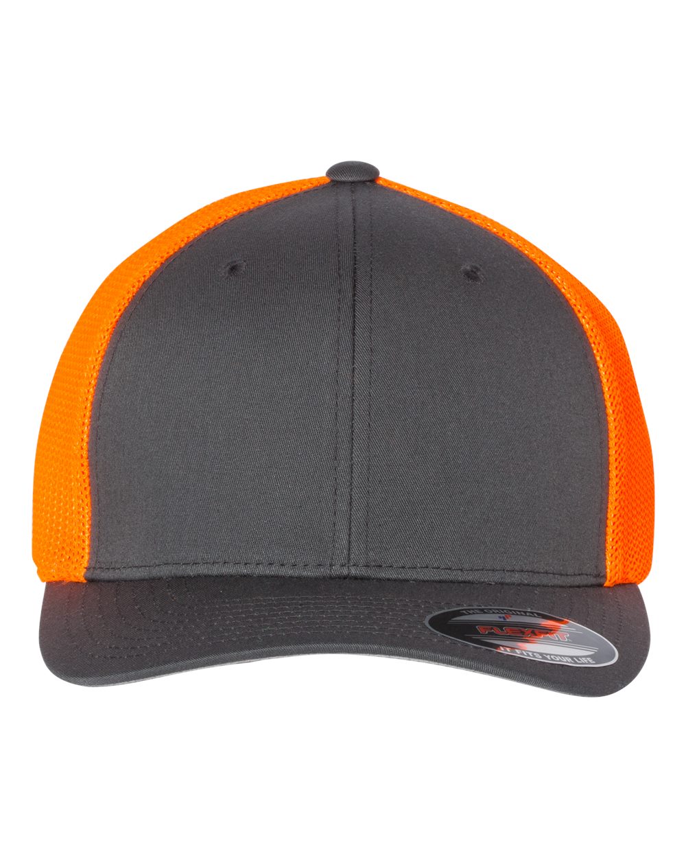 Flexfit 6511 - Charcoal/ Neon Orange